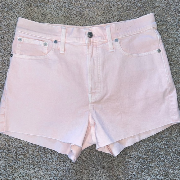 Madewell The Perfect Jean Short: Garment-Dyed Edition Light Pink Size 29 - Picture 1 of 11
